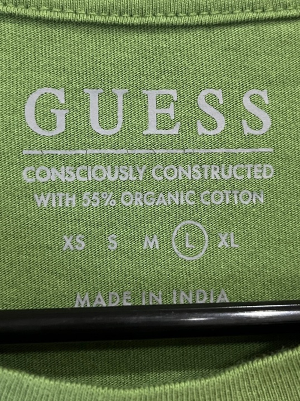 Guess Men’s Olive Green White Logo Short Sleeve Tee Sz L Casual Summer Vacay - Picture 3 of 7